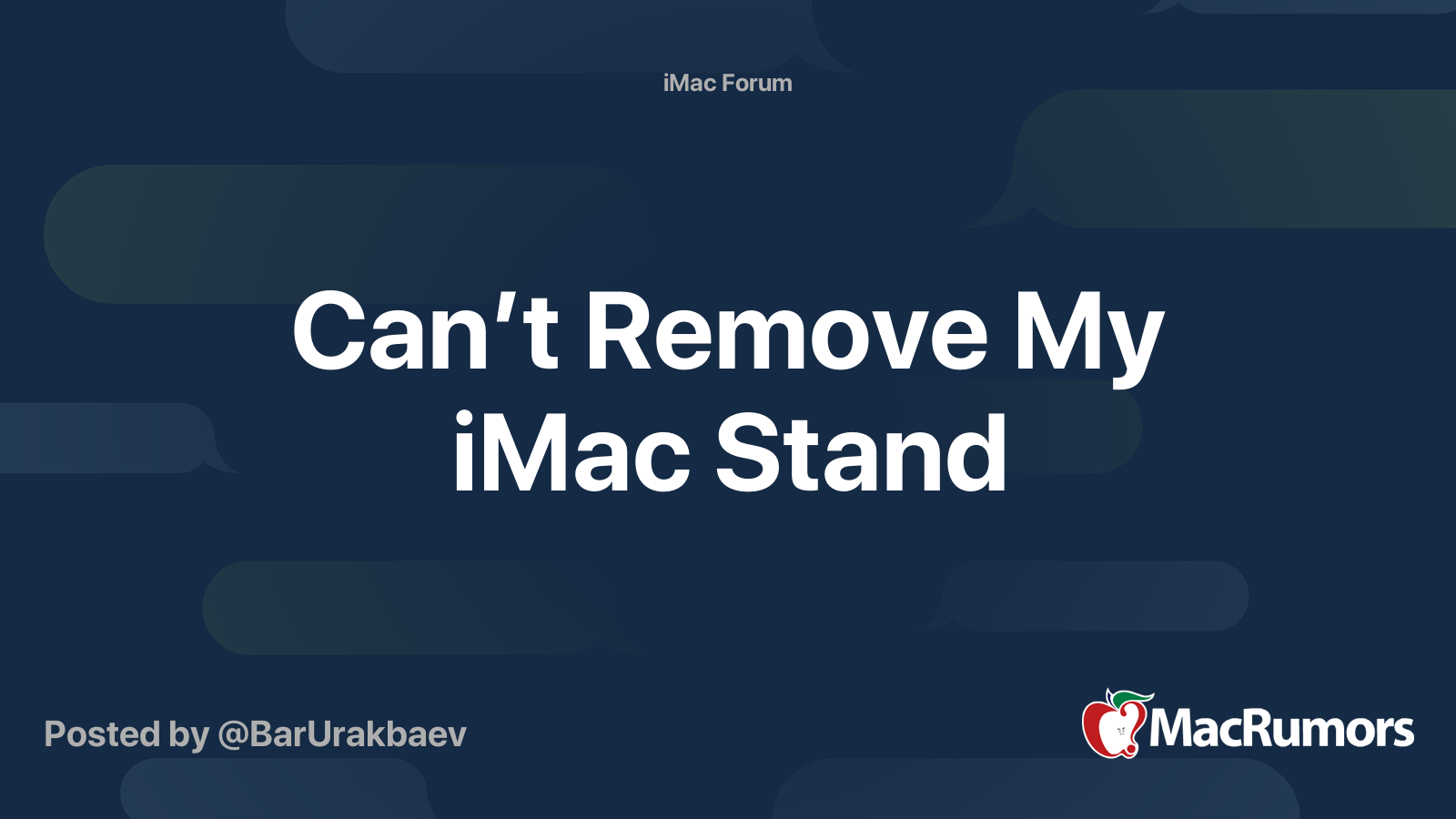 Can’t Remove My iMac Stand MacRumors Forums