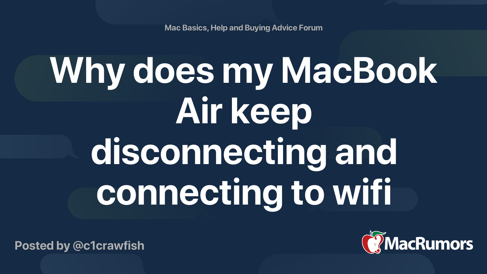 Why does my MacBook Air keep disconnecting and connecting to wifi when