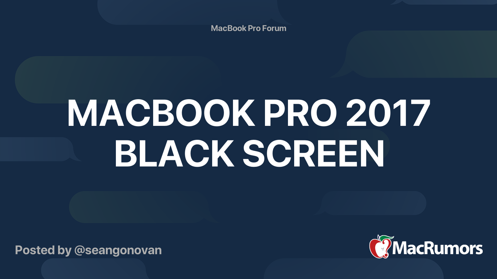 macbook pro 2017 screen is black