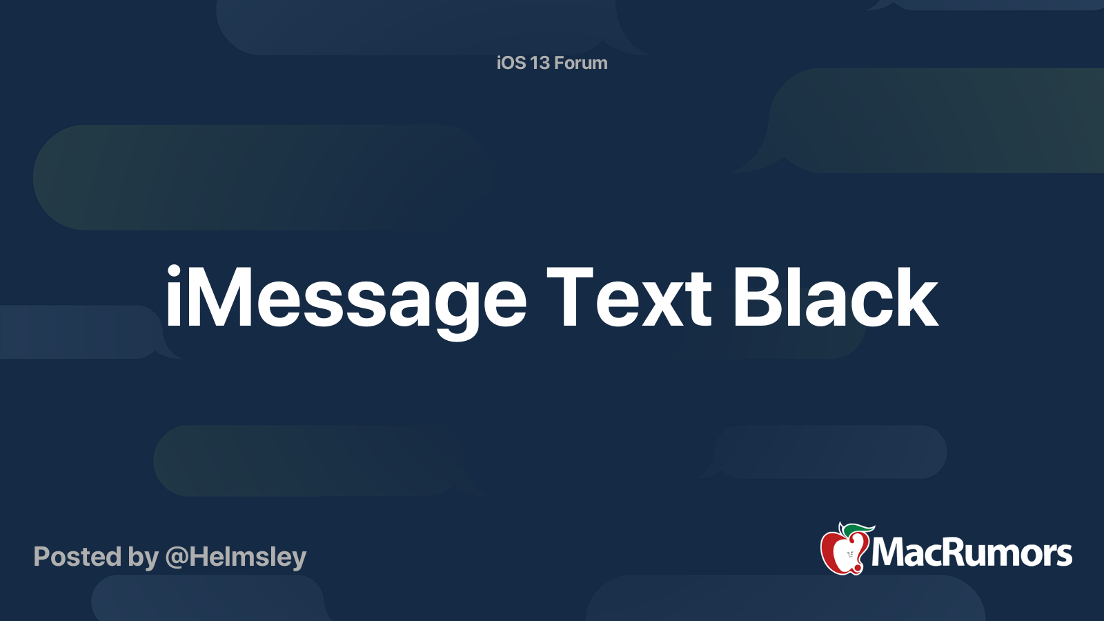 iMessage Text Black MacRumors Forums
