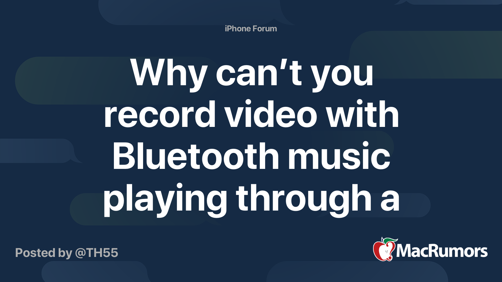 Why can’t you record video with Bluetooth music playing through a