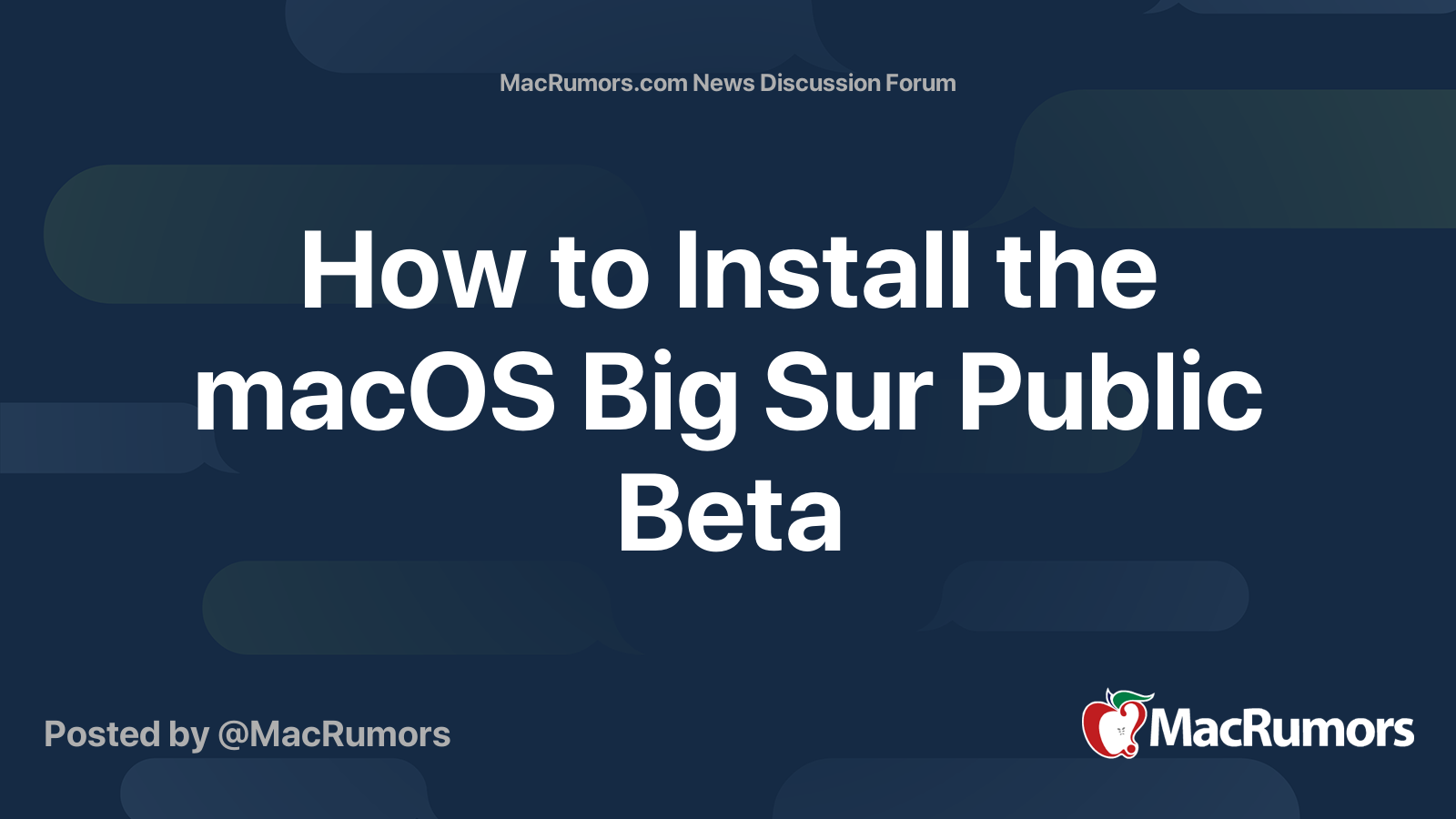 How to Install the macOS Big Sur Public Beta | Page 3 | MacRumors Forums