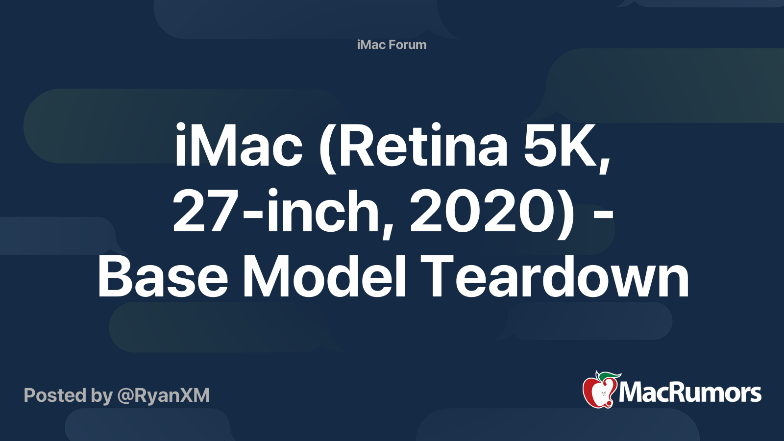iMac (Retina 5K, 27-inch, 2020) - Base Model Teardown ...