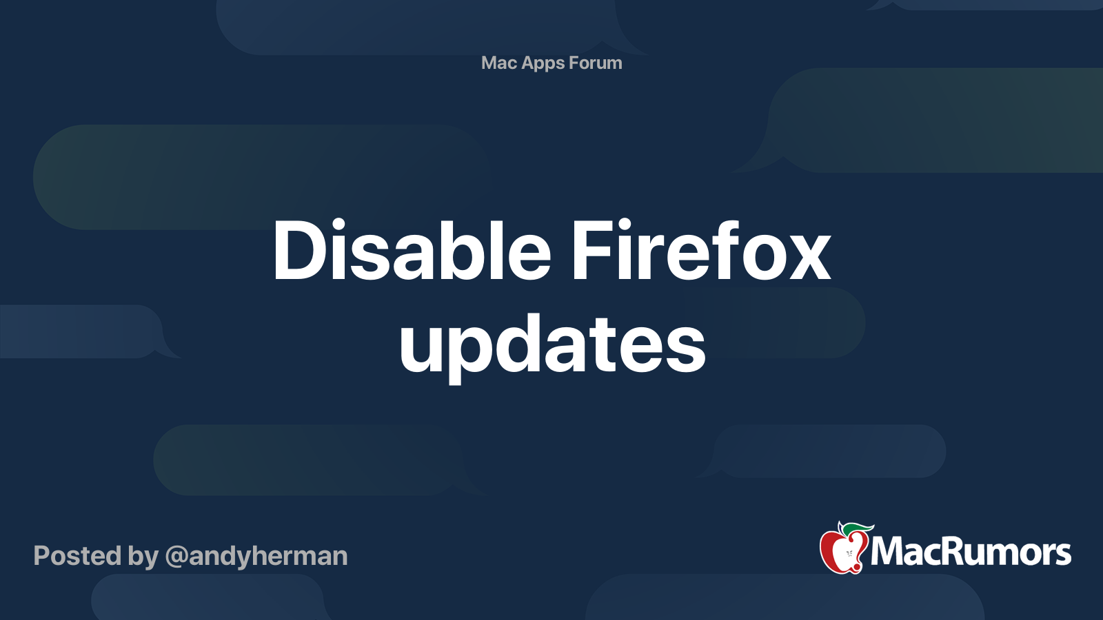 Disable firefox updates macrumors forums
