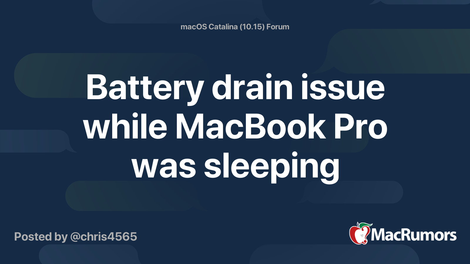 Battery drain issue while MacBook Pro was sleeping | Page 2 | MacRumors ...