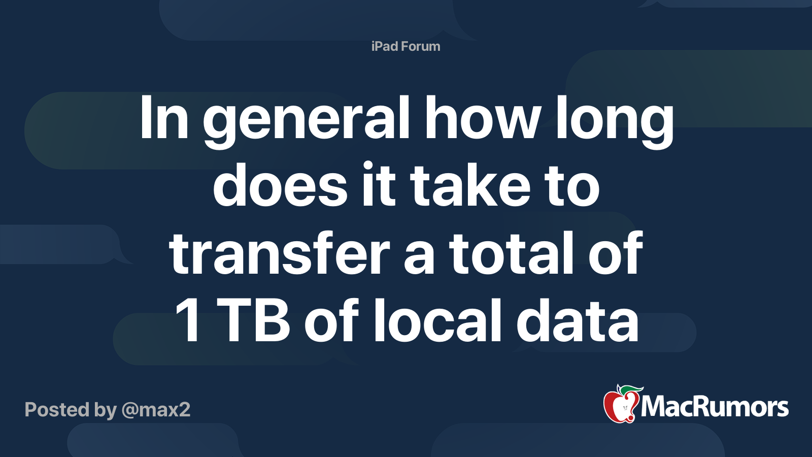 How long should 1tb take to transfer?