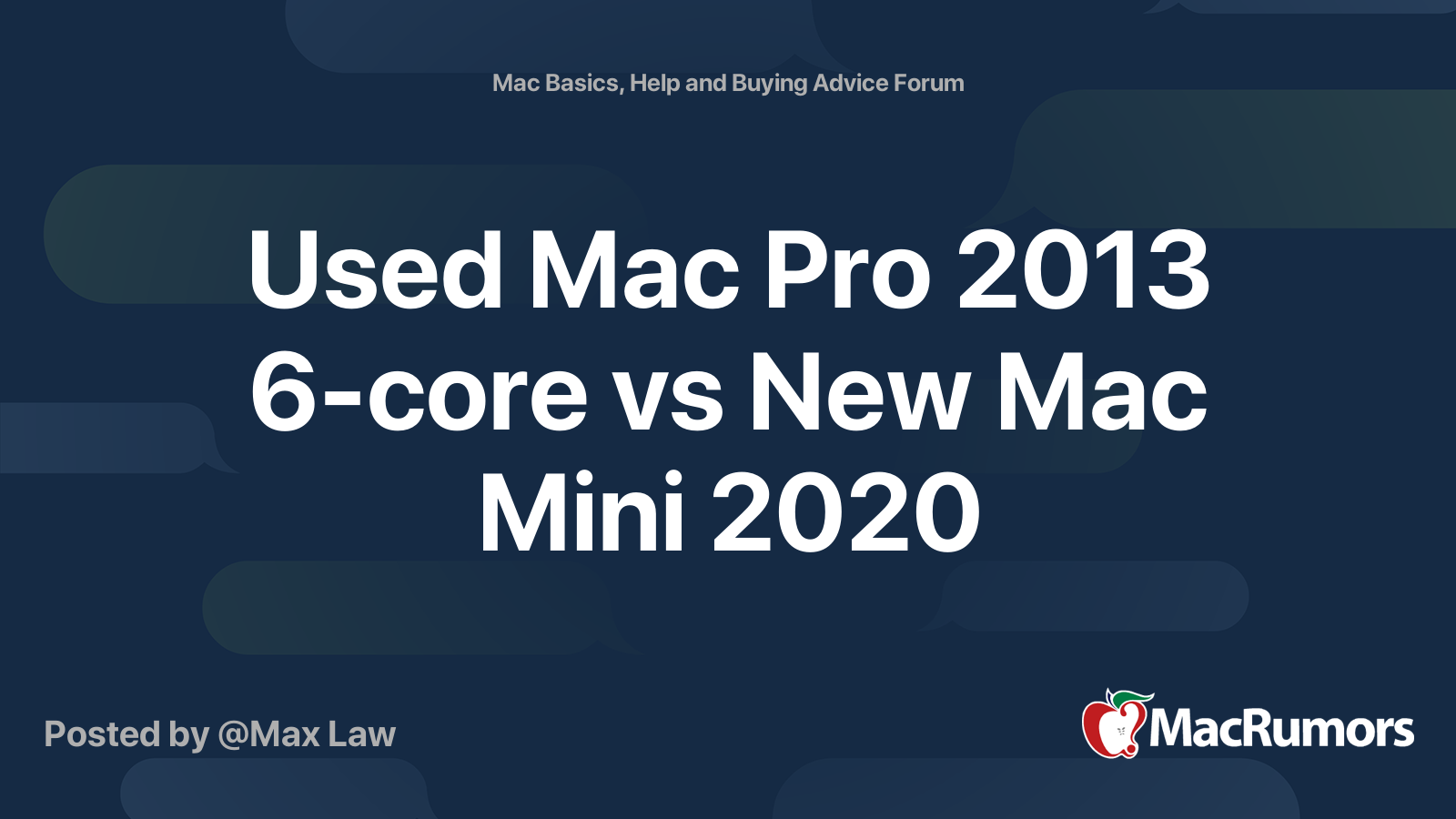 Used Mac Pro 13 6 Core Vs New Mac Mini Macrumors Forums