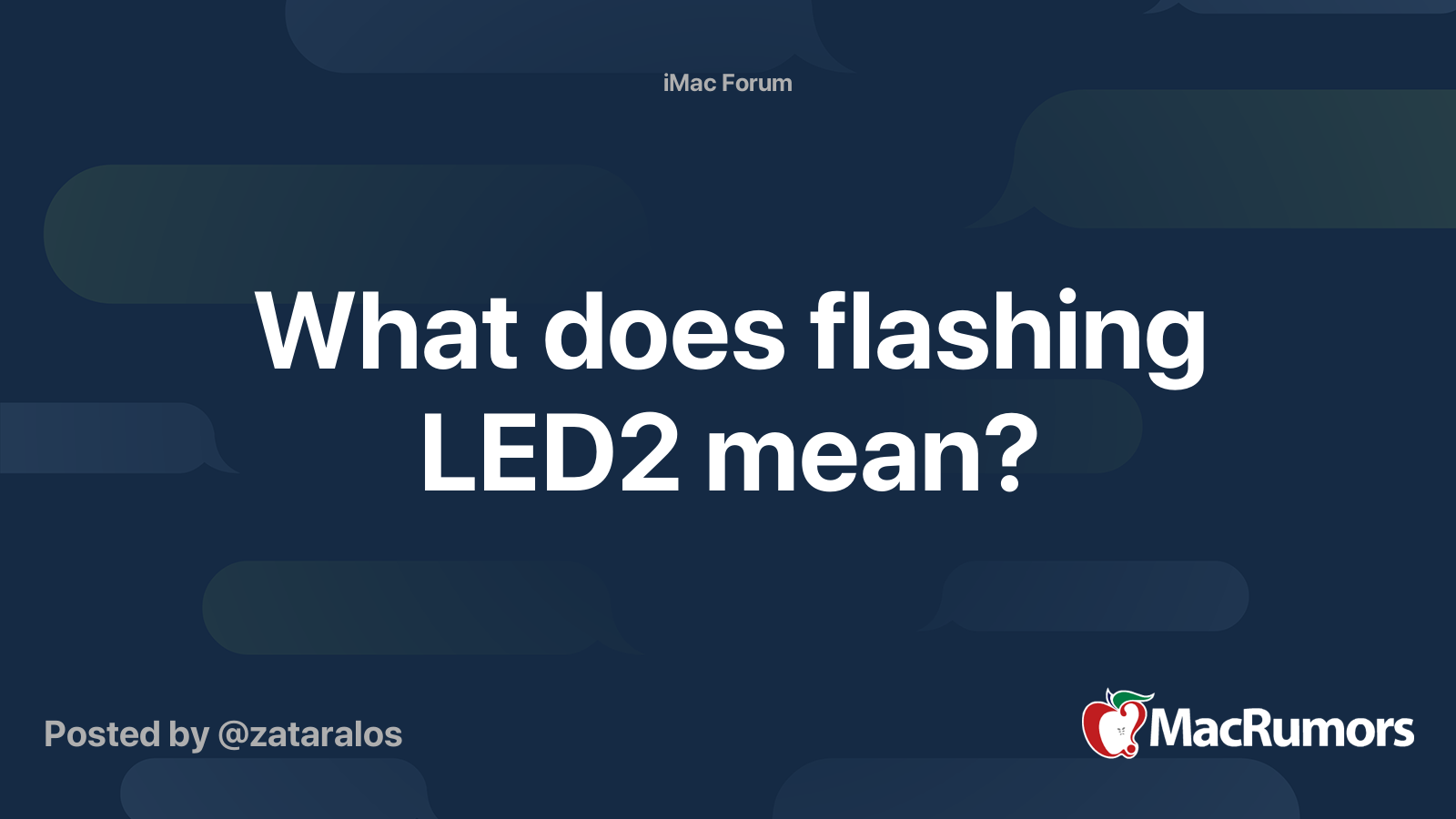 What does flashing LED2 mean? MacRumors Forums