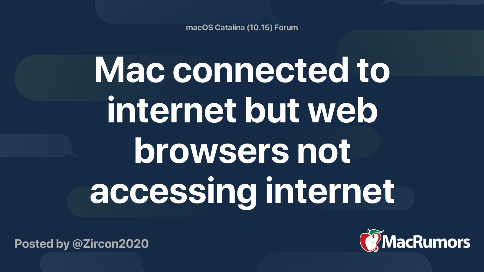 Mac connected to internet but web browsers not accessing internet