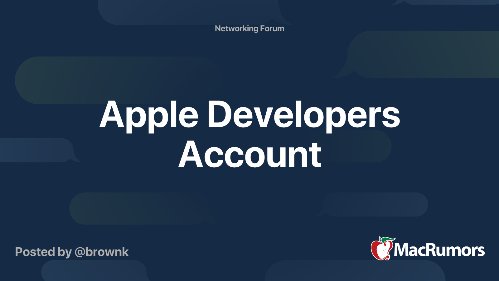 Apple Developers Account | MacRumors Forums