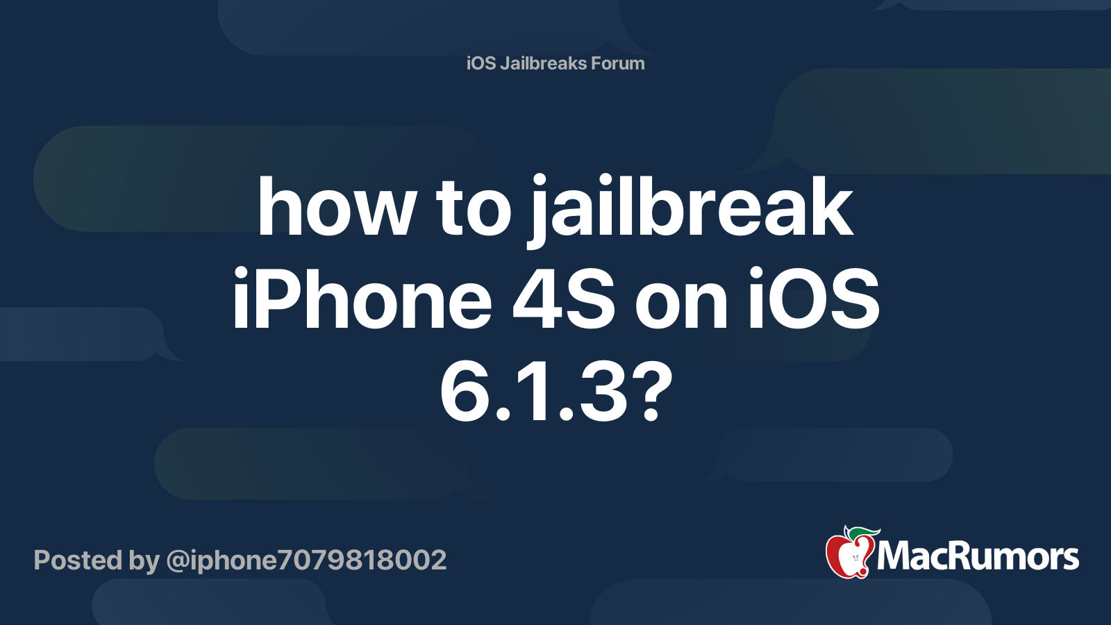 how to jailbreak iPhone 4S on iOS 6.1.3? | MacRumors Forums