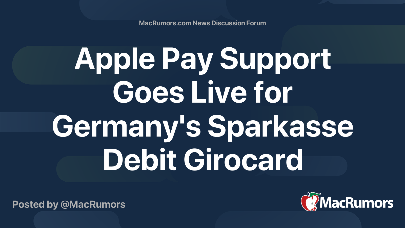 Apple Pay Support Goes Live For Germany S Sparkasse Debit Girocard Macrumors Forums