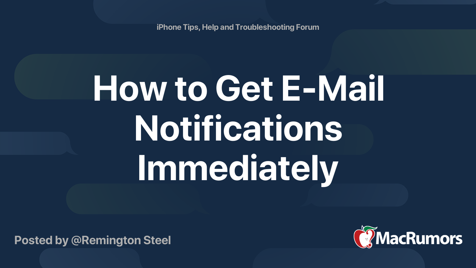 How to Get EMail Notifications Immediately MacRumors Forums