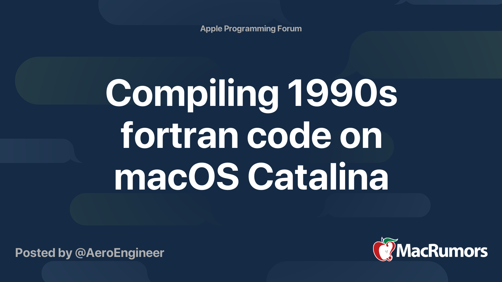 Compiling 1990s Fortran Code On Macos Catalina Macrumors Forums