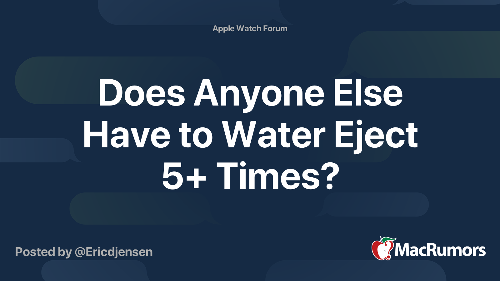 Does Anyone Else Have to Water Eject 5+ Times? MacRumors Forums