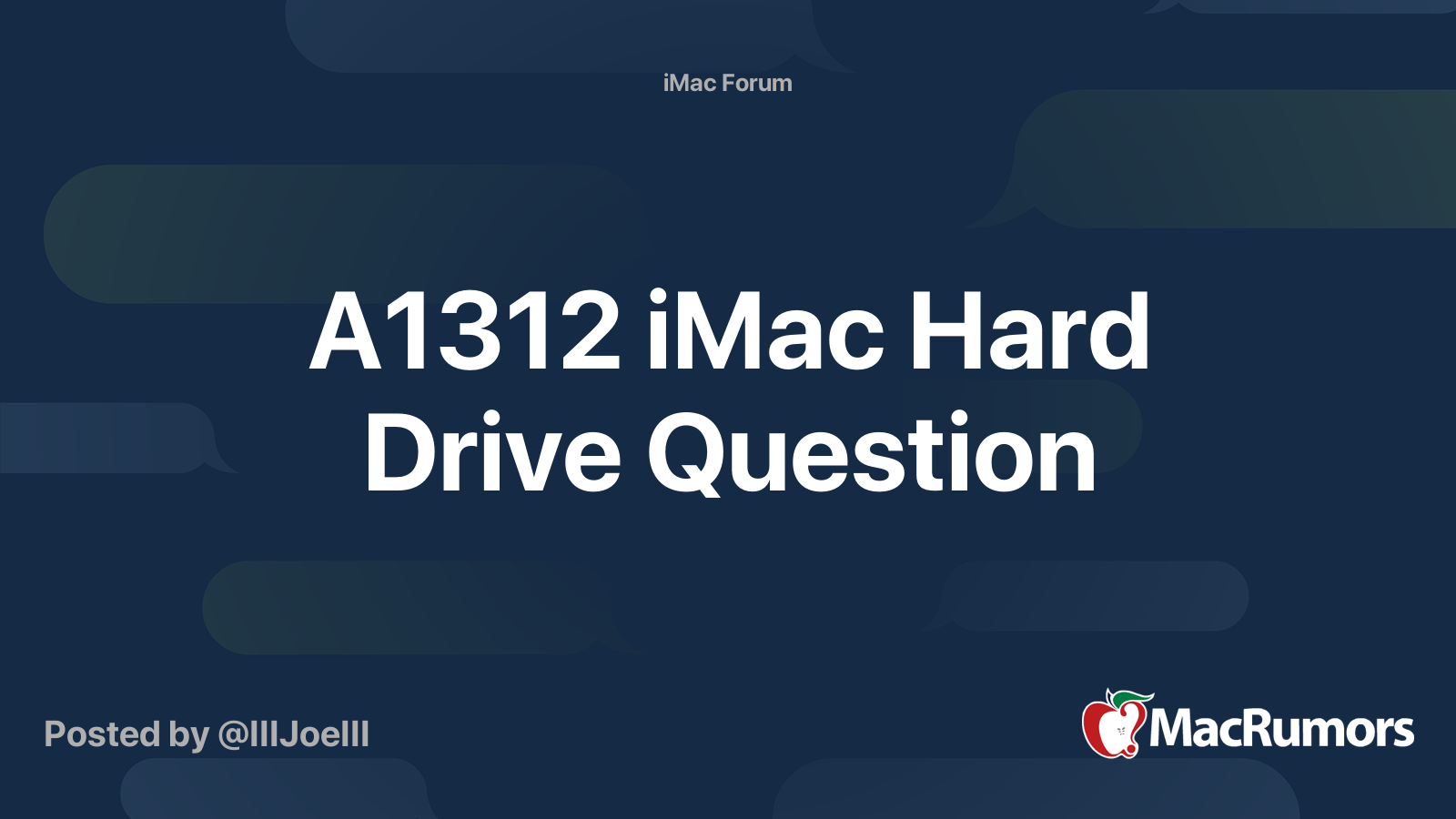 A1312 iMac Hard Drive Question | MacRumors Forums