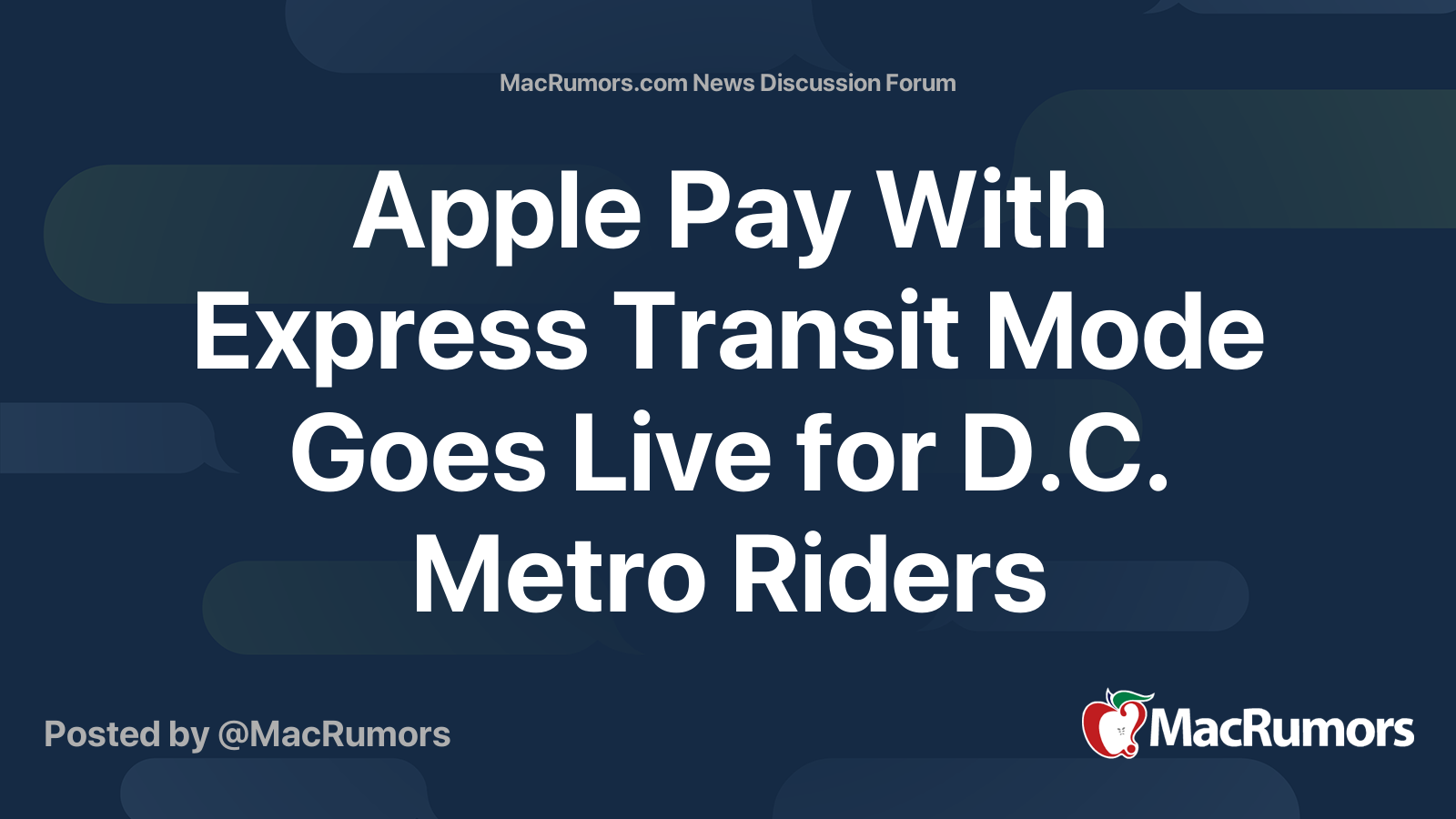 Apple Pay With Express Transit Mode Goes Live for D.C. Metro Riders