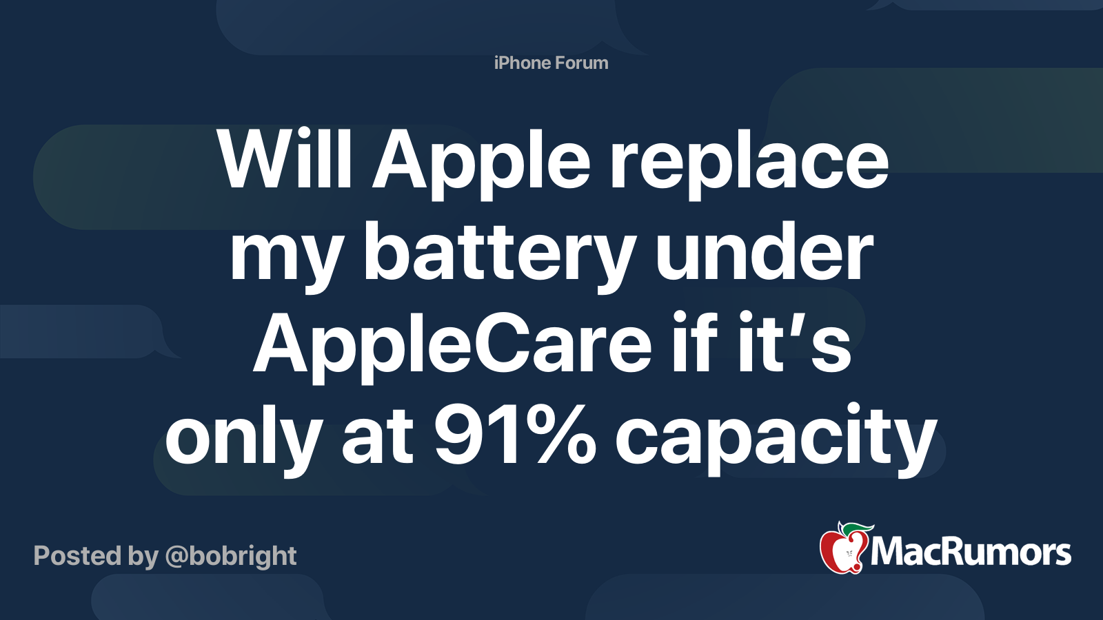 Will Apple replace my battery under AppleCare if it’s only at 91