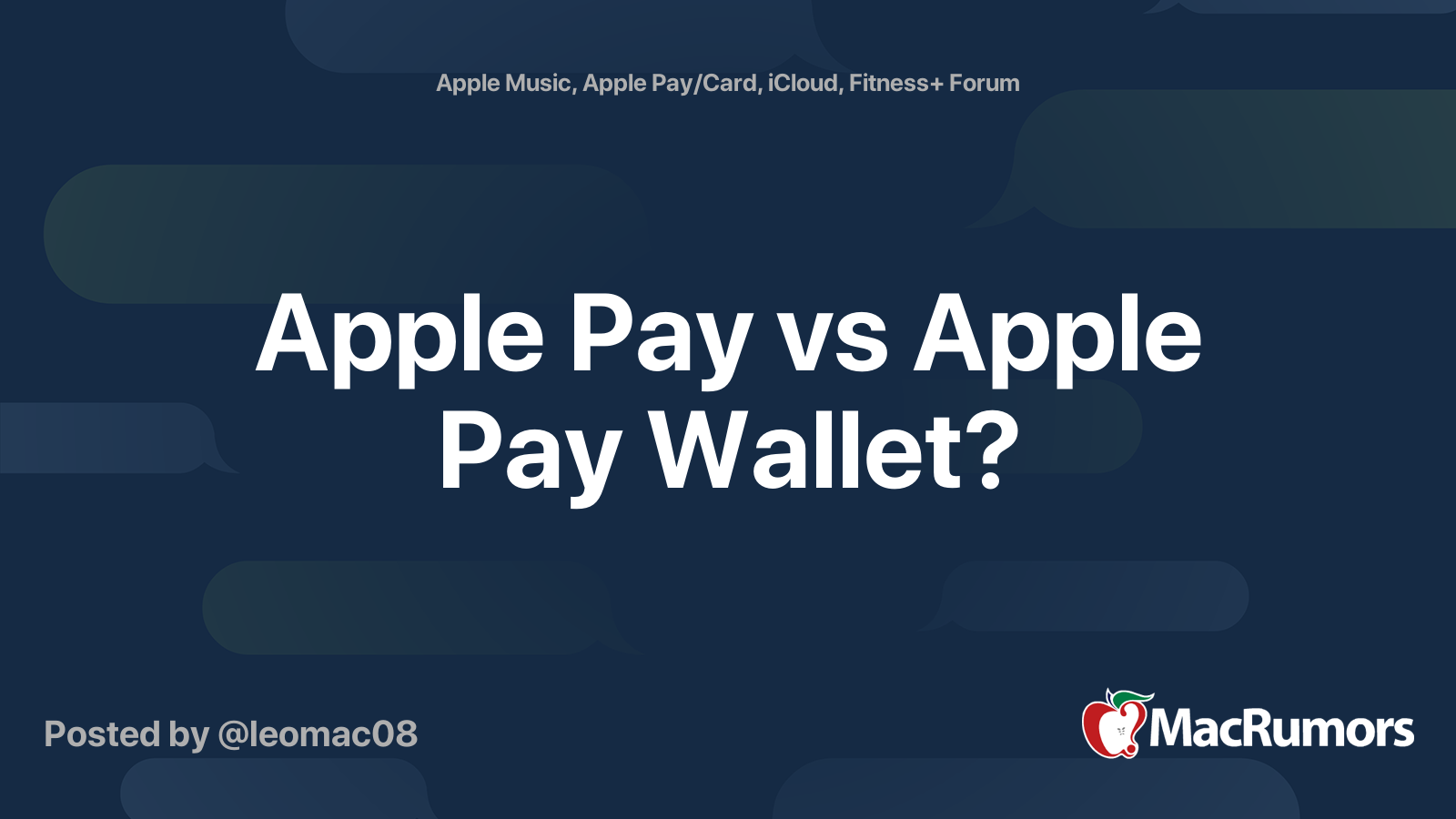 Apple Pay vs Apple Pay Wallet? MacRumors Forums