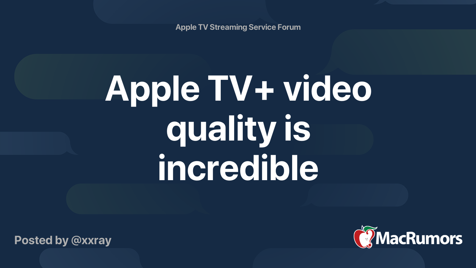 Apple TV+ video quality is incredible MacRumors Forums
