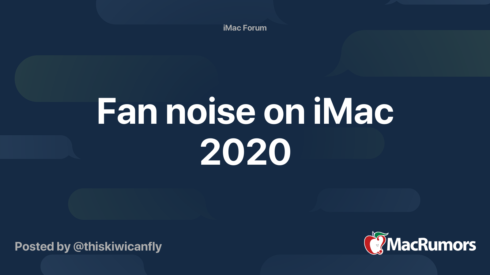 Fan Noise On Imac 2020 Macrumors Forums