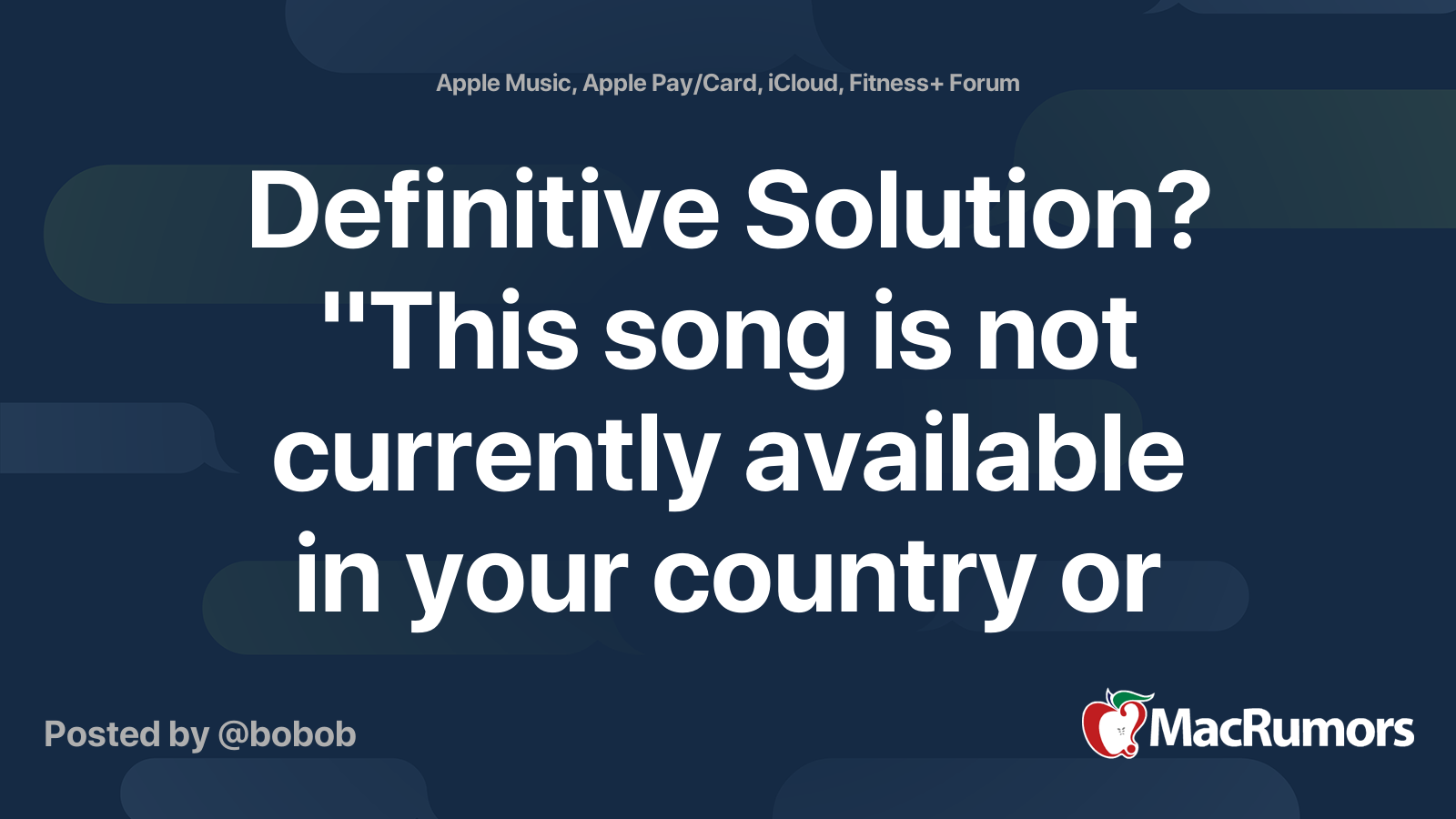 Definitive Solution? "This song is not currently available in your