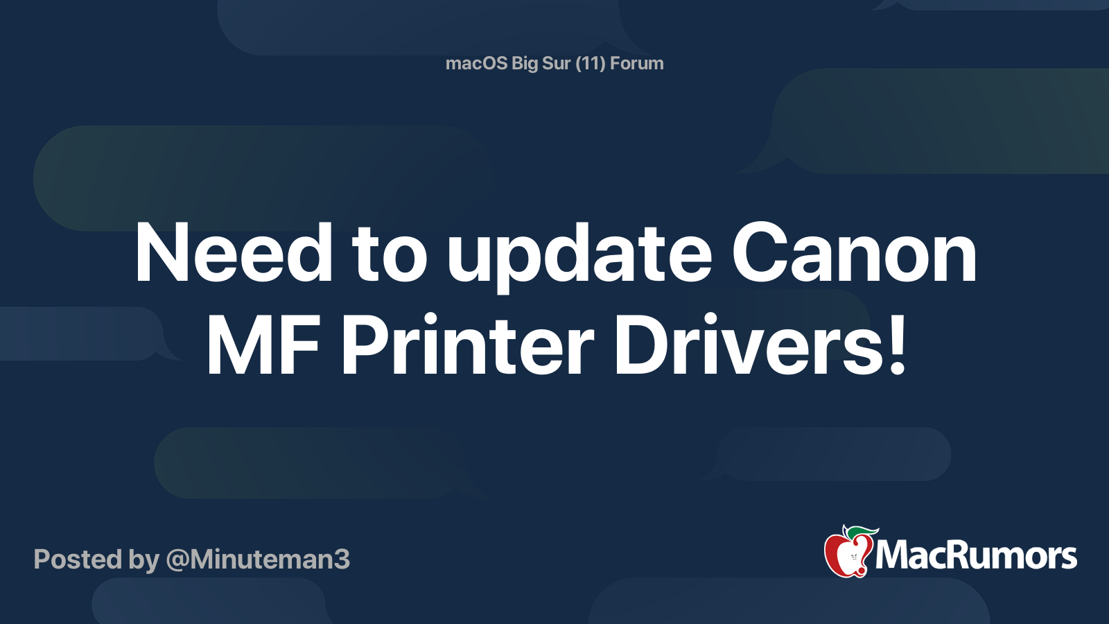 Need To Update Canon Mf Printer Drivers Macrumors Forums