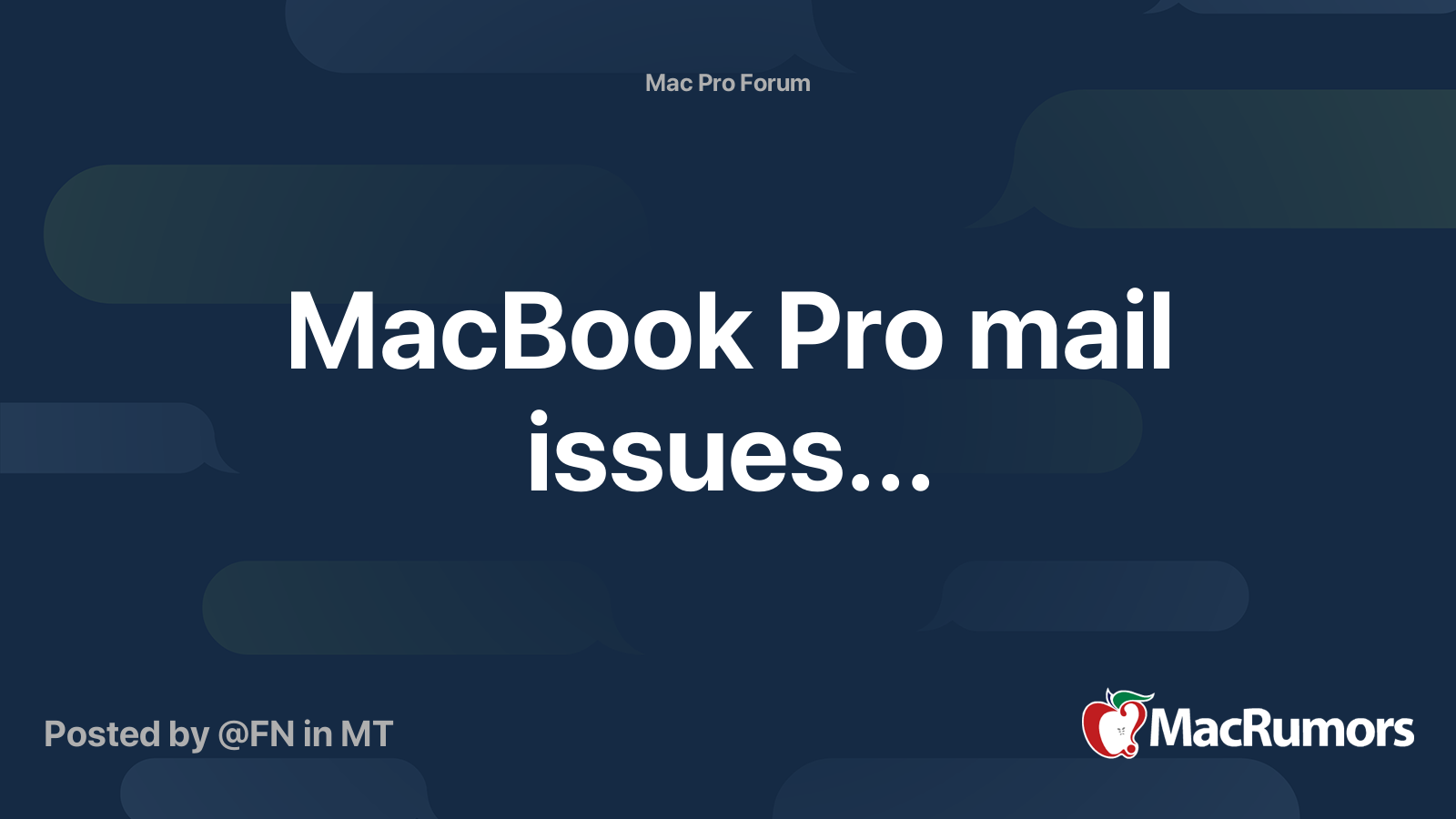 MacBook Pro mail issues... | MacRumors Forums