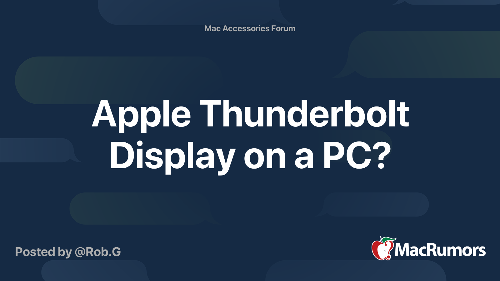 Thunderbolt on a PC? | MacRumors