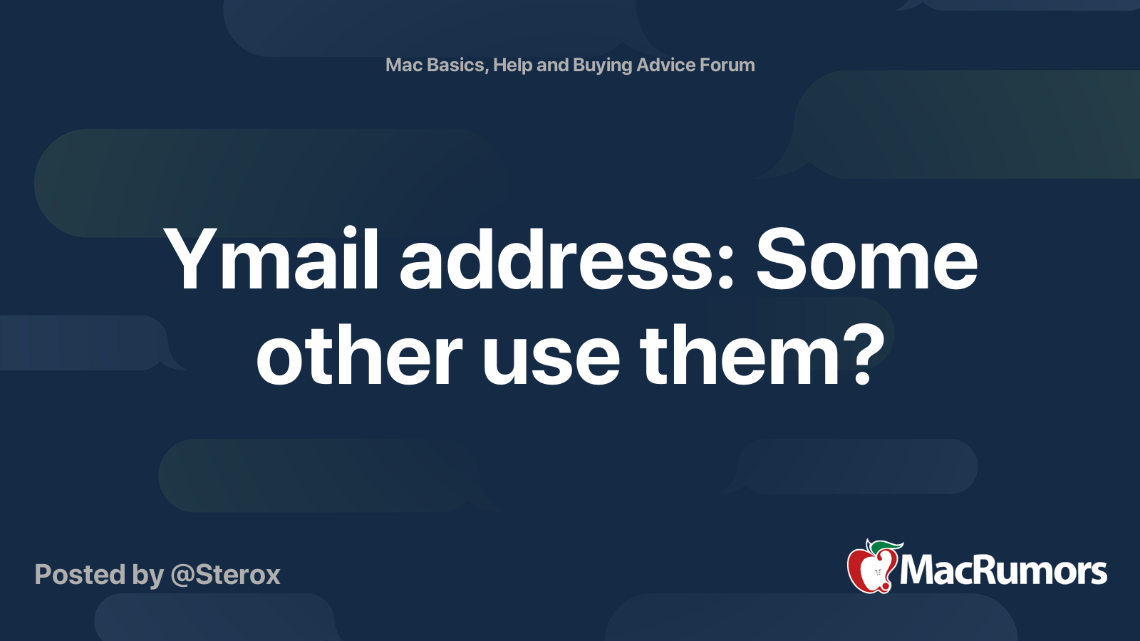 Ymail address: Some other use them? | MacRumors Forums