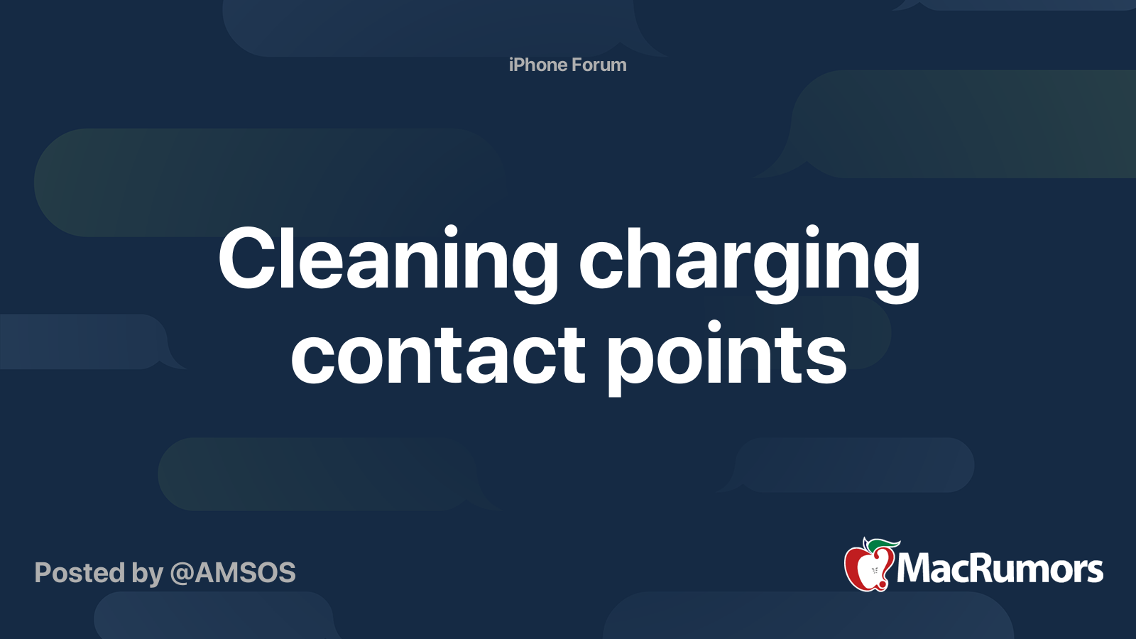 Cleaning charging contact points MacRumors Forums