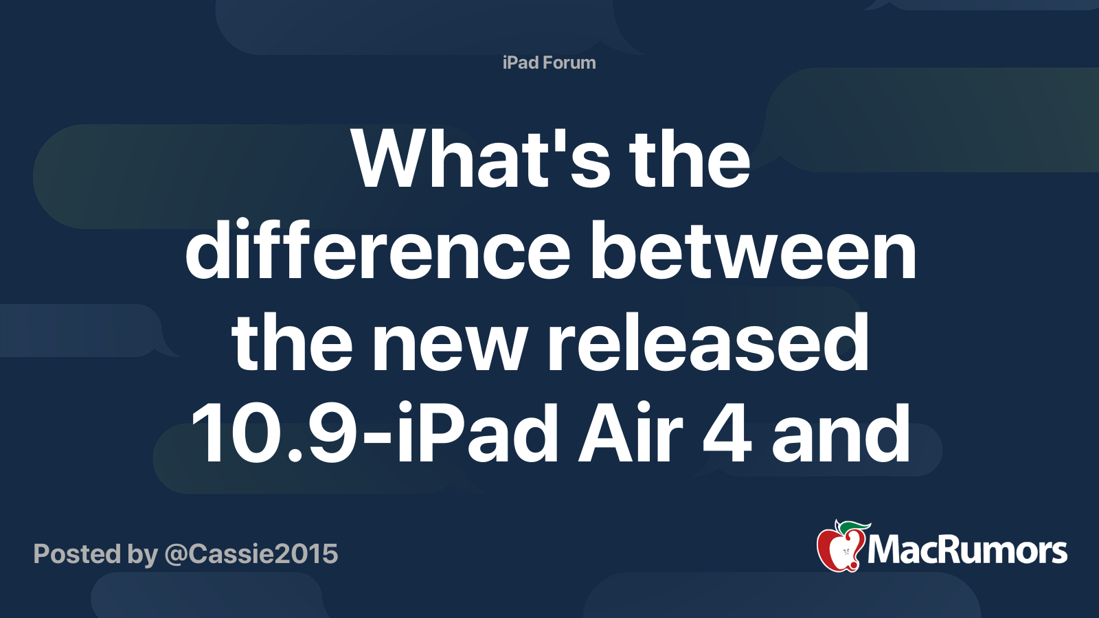 What S The Difference Between The New Released 10 9 Ipad Air 4 And 11 Inch Ipad Pro Macrumors Forums
