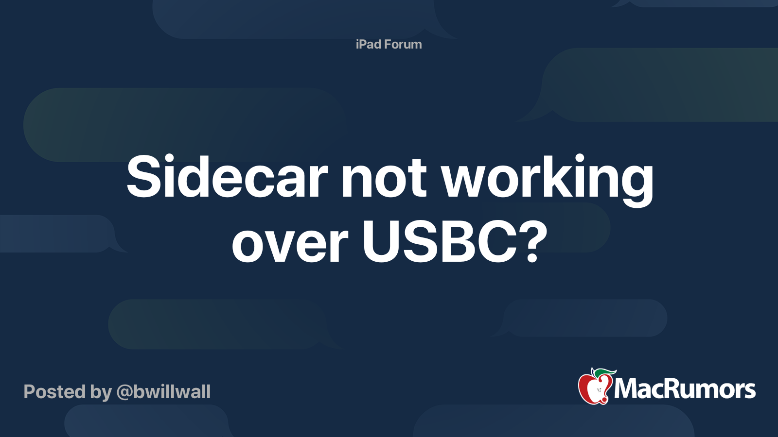 Sidecar not working over USBC? MacRumors Forums