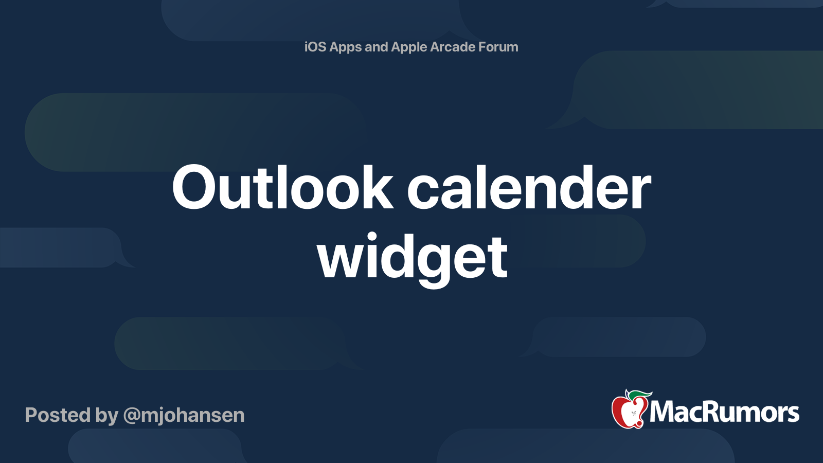 Outlook calender widget MacRumors Forums