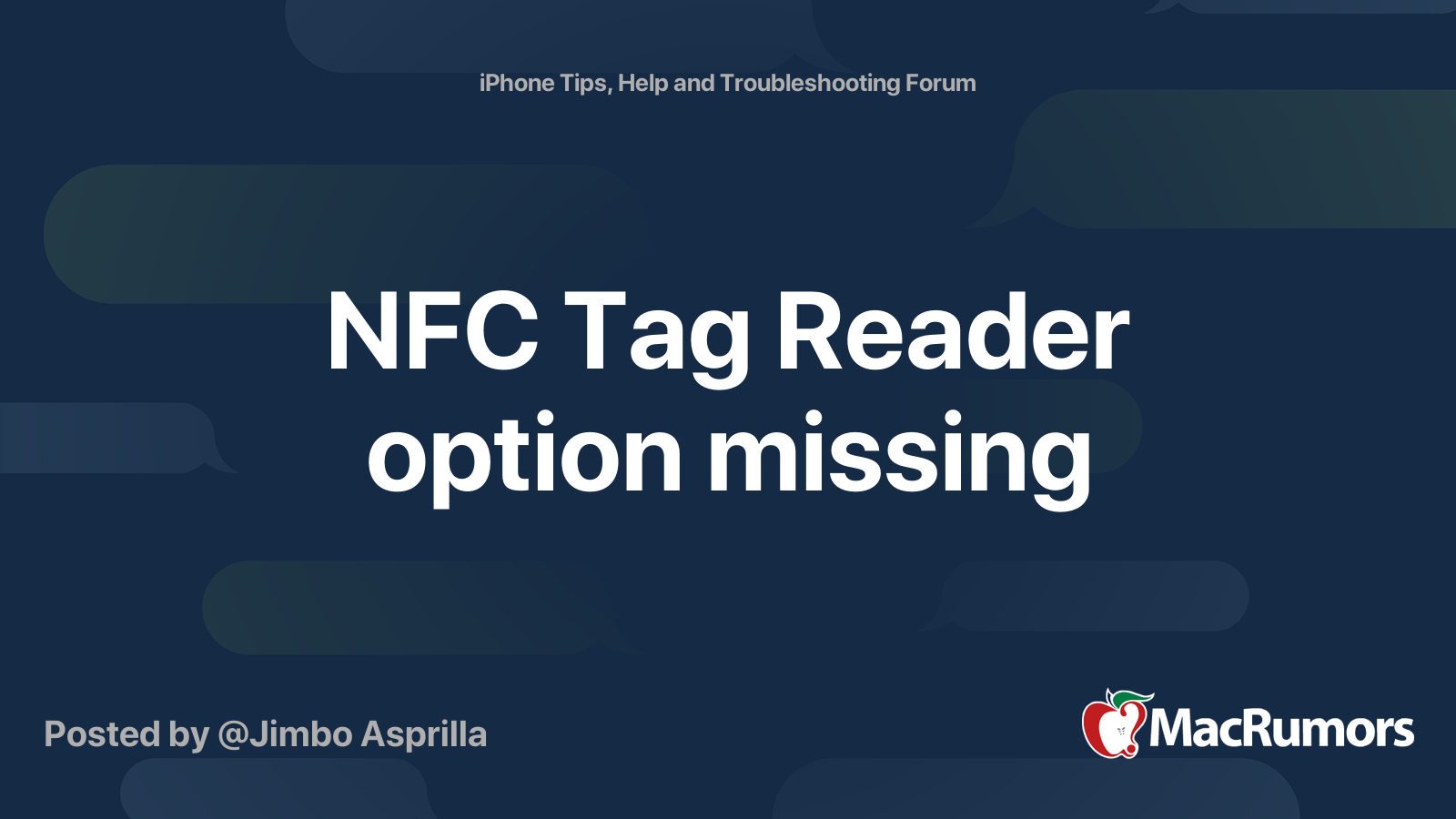 How to turn on NFC tag reader on iPhone - Apple Community