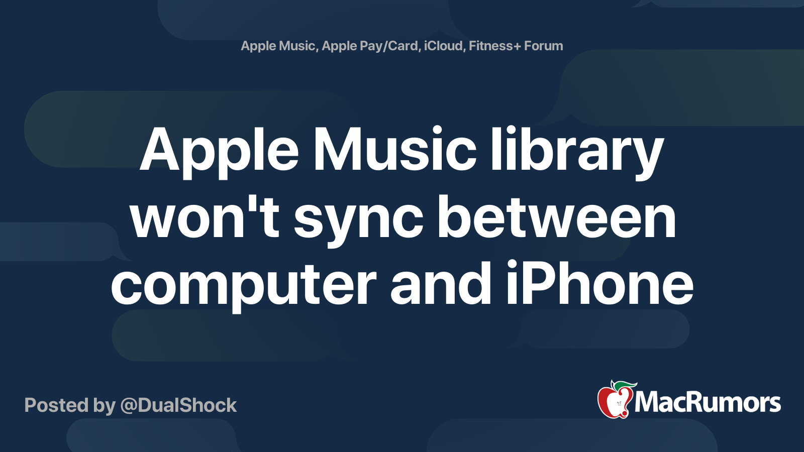 Apple Music library won't sync between computer and iPhone MacRumors