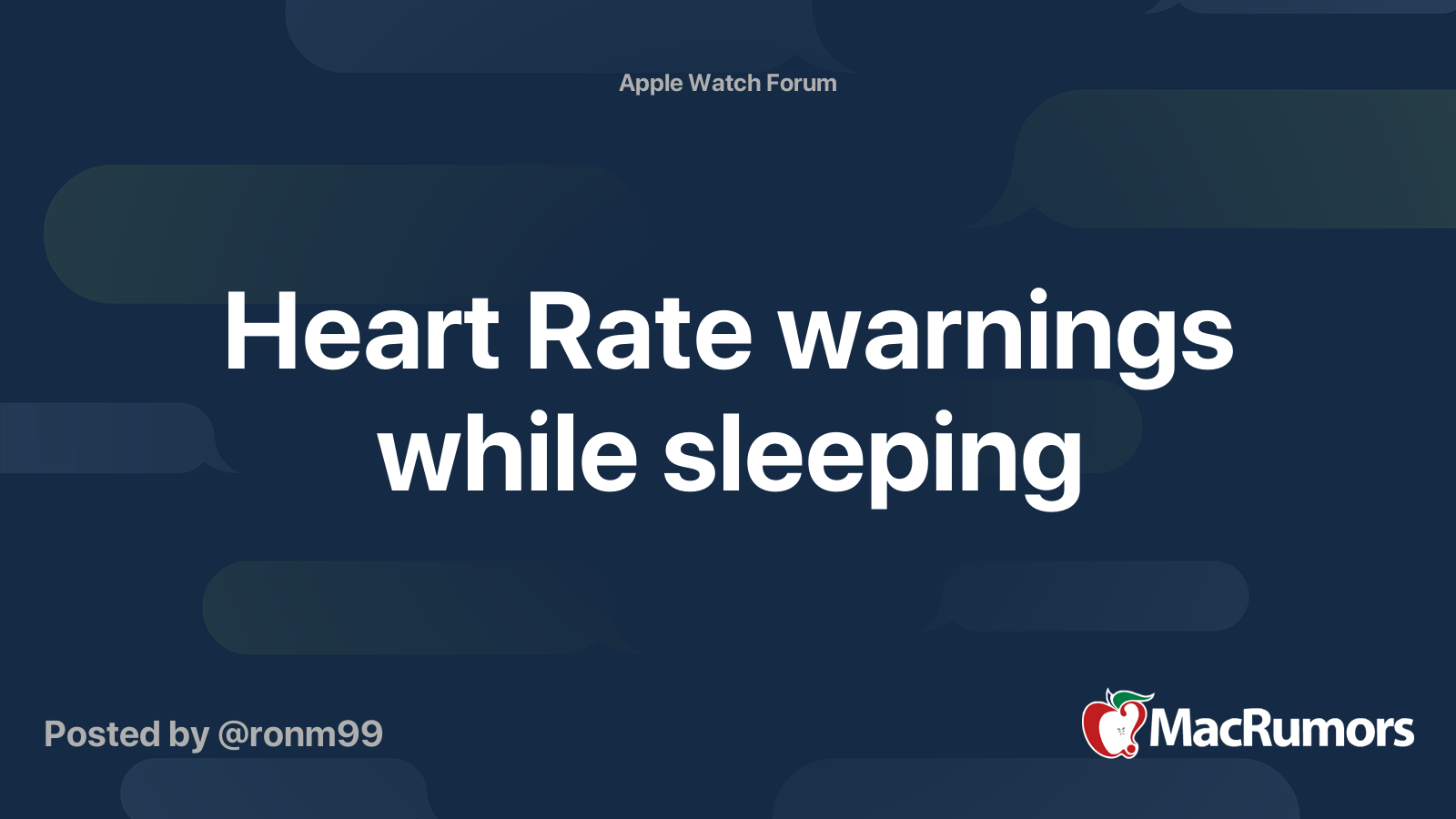 Heart rate warnings while sleeping macrumors forums