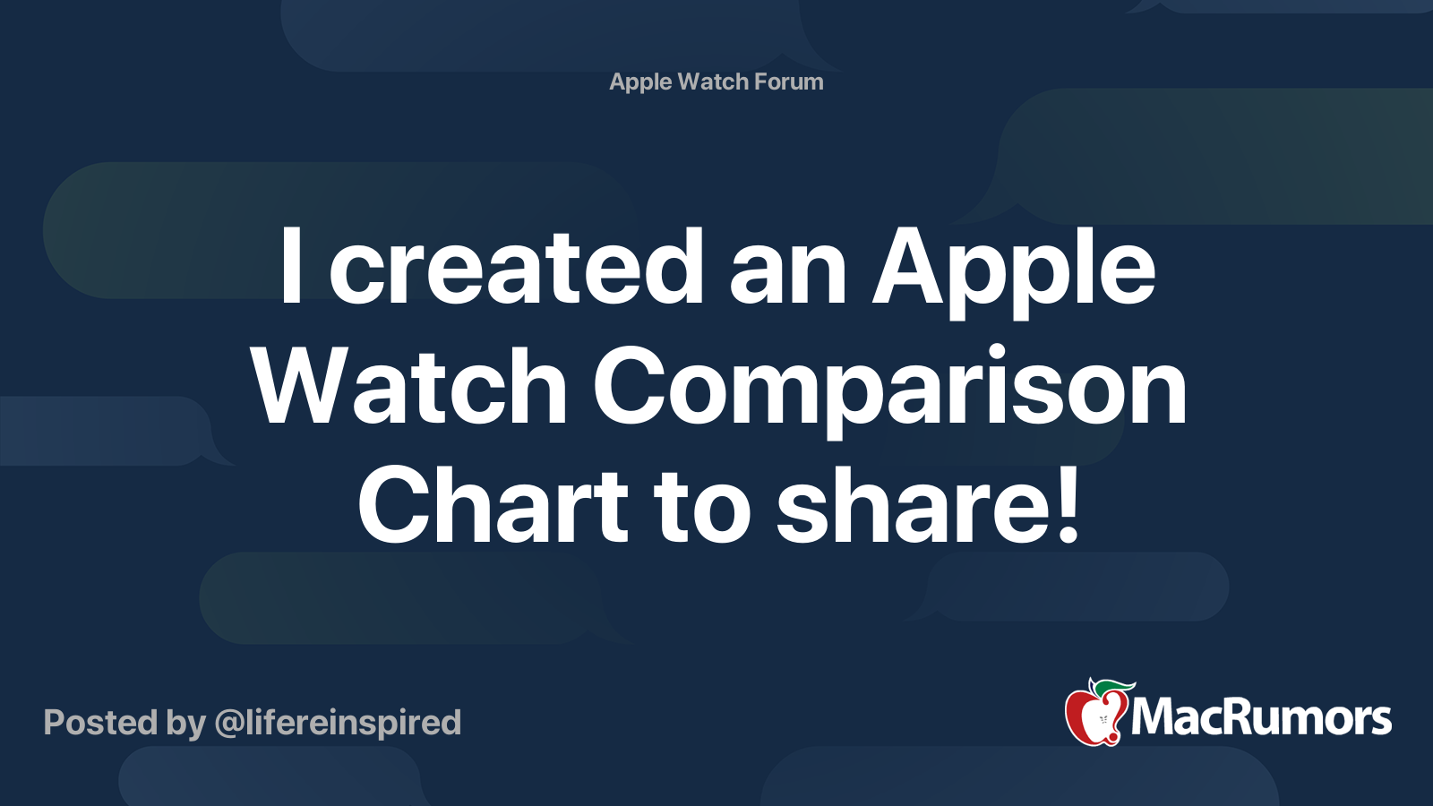 I Created An Apple Watch Comparison Chart To Share Macrumors Forums