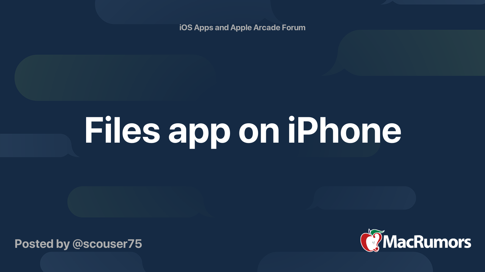 Files app on iPhone | MacRumors Forums