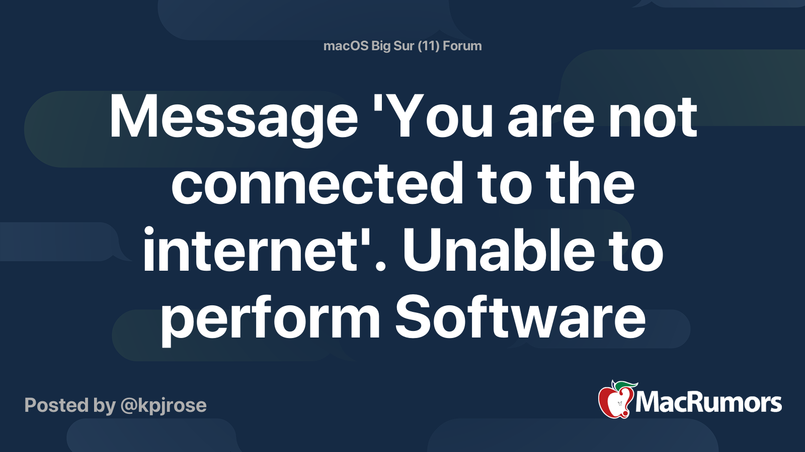 Message 'You are not connected to the internet'. Unable to perform