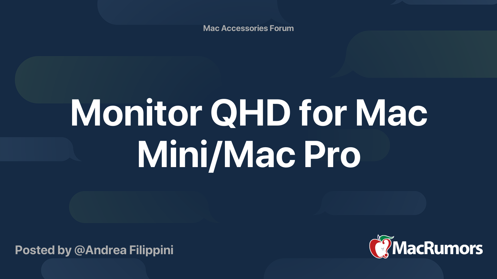 Monitor QHD for Mac Mini/Mac Pro MacRumors Forums