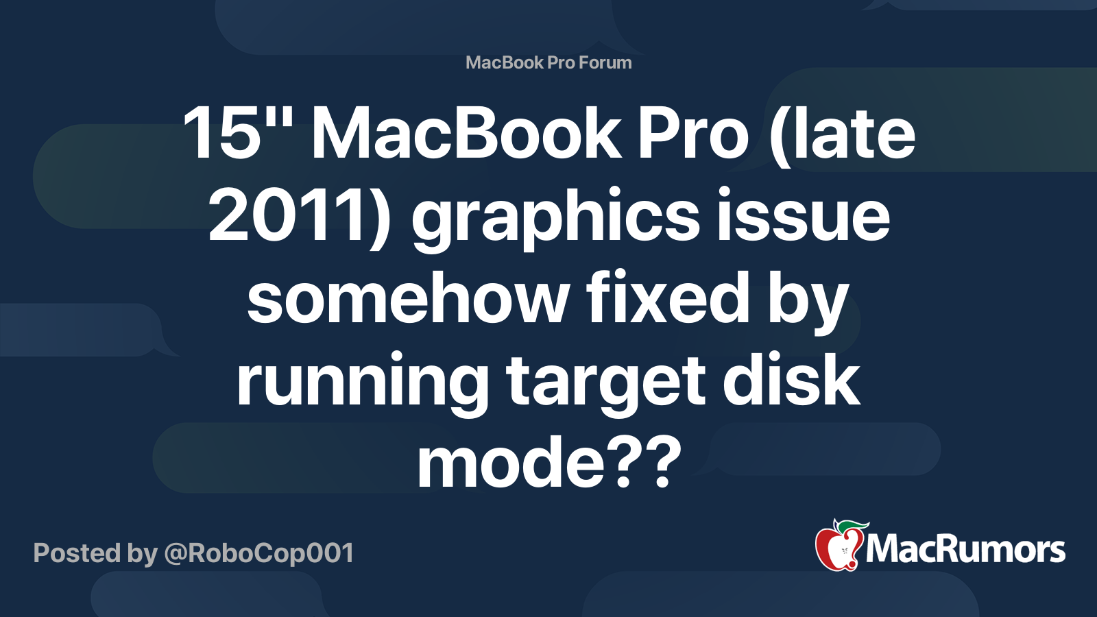 15" MacBook Pro (late 2011) graphics issue somehow fixed by running ...