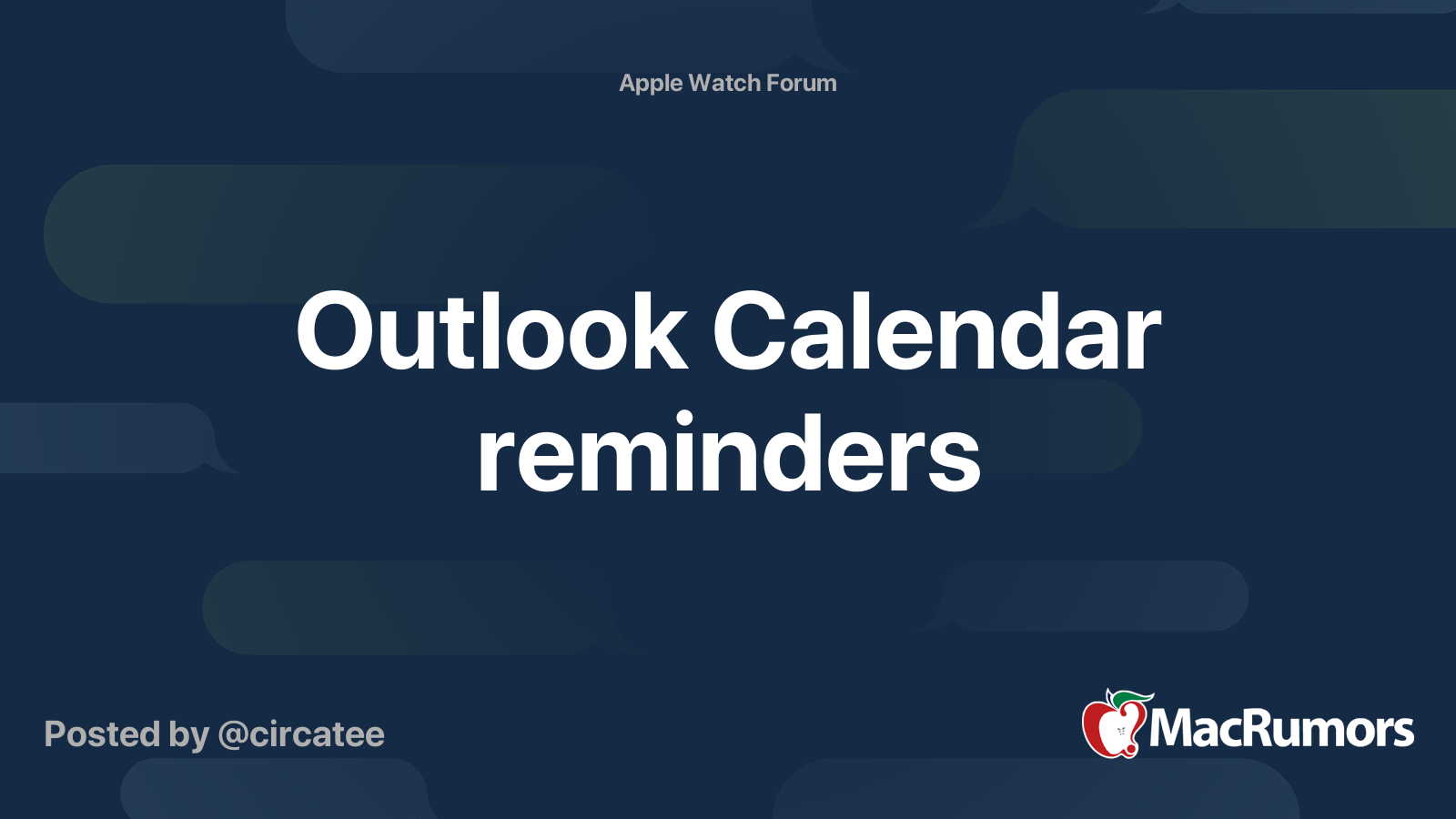 Outlook Calendar reminders MacRumors Forums