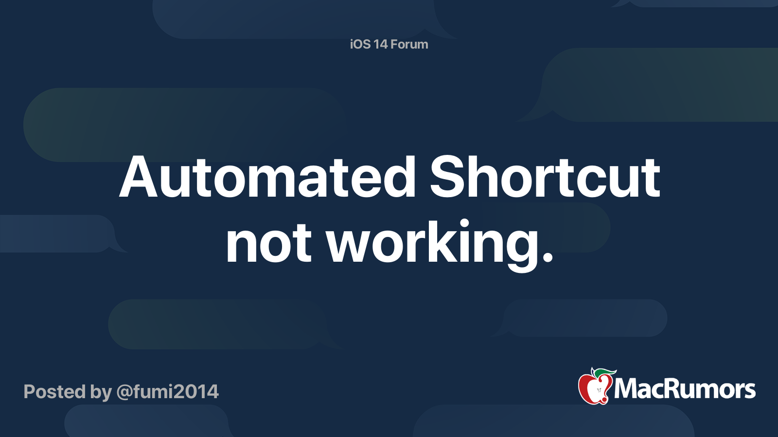 Automated Shortcut not working. | MacRumors Forums