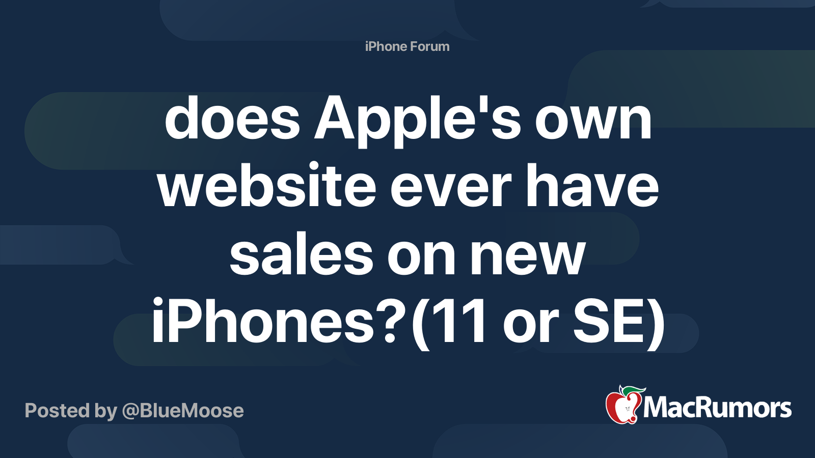 does Apple's own website ever have sales on new iPhones?(11 or SE