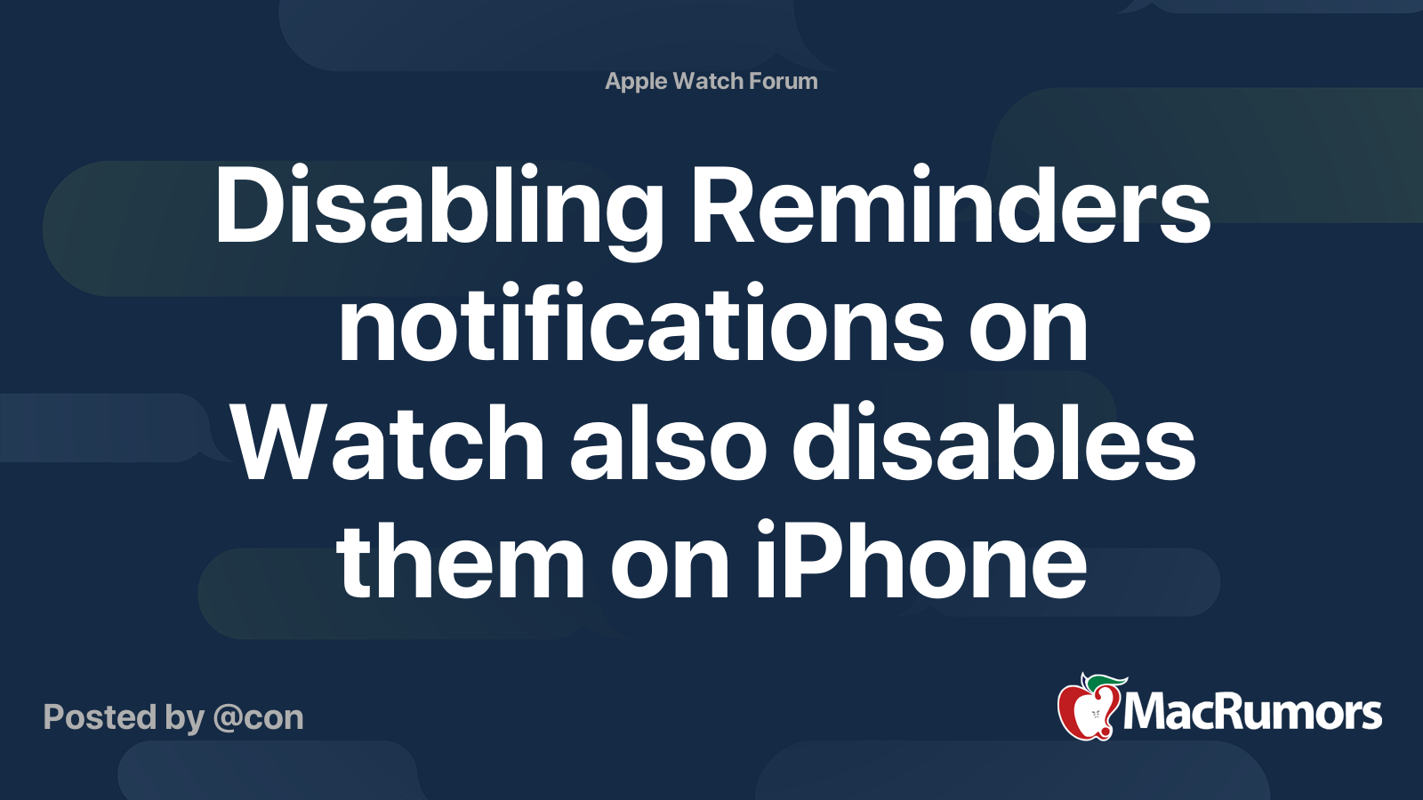 Disabling Reminders notifications on Watch also disables them on iPhone 