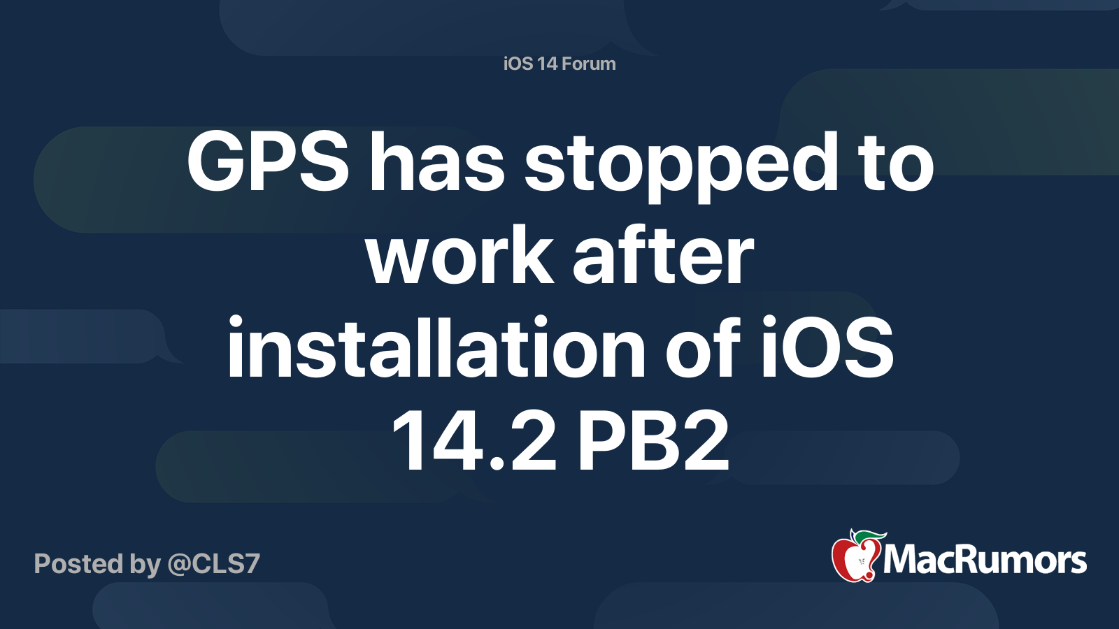 GPS has stopped to work after installation of iOS 14.2 PB2 MacRumors