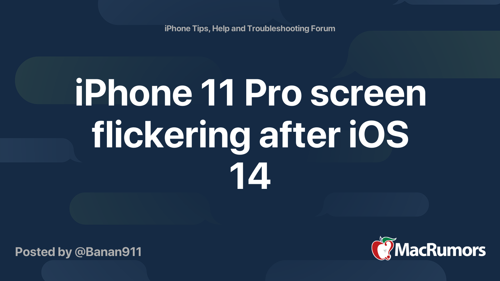 iPhone 11 Pro screen flickering after iOS 14 | MacRumors Forums