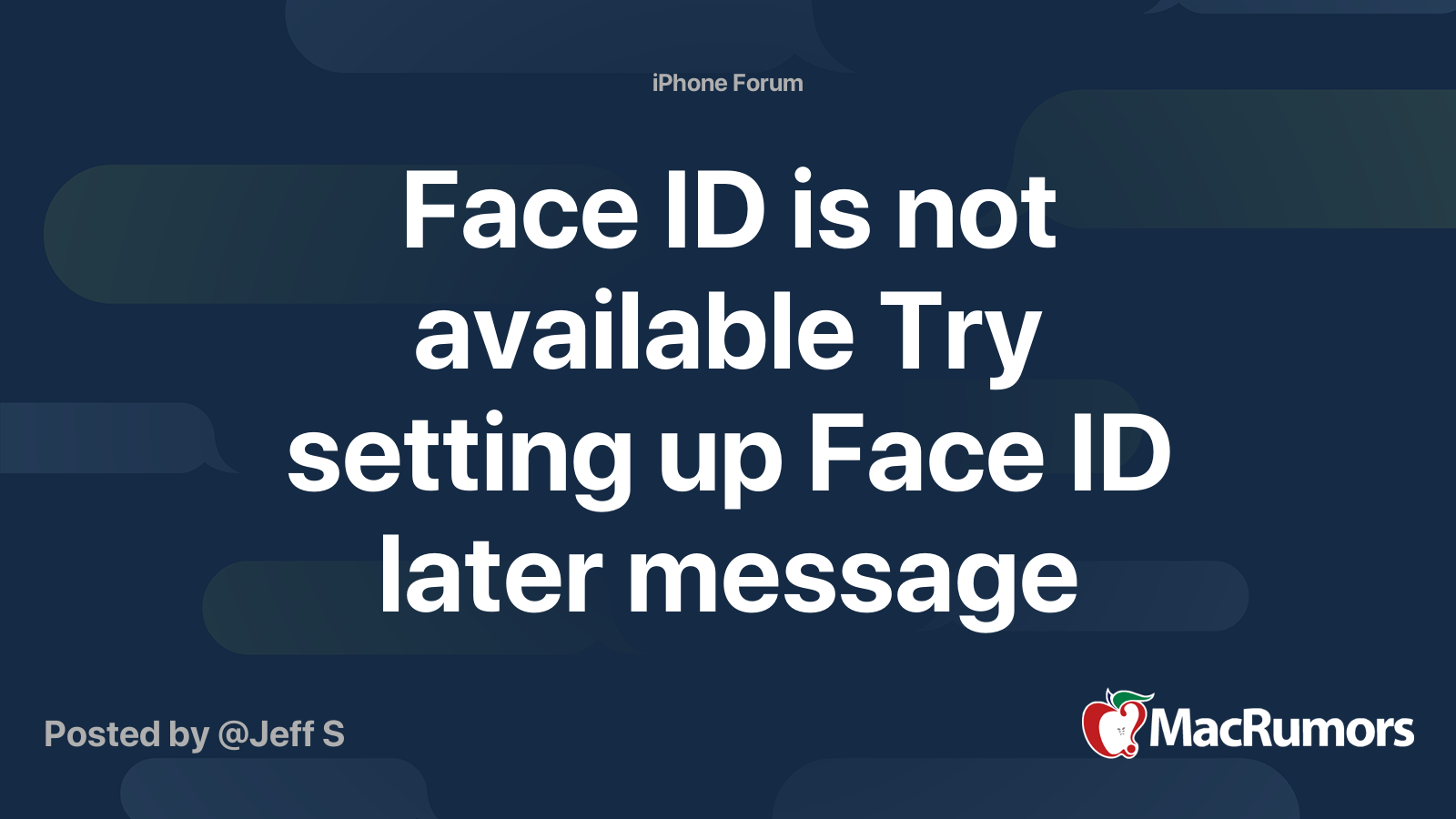 what does it mean if face id is not available