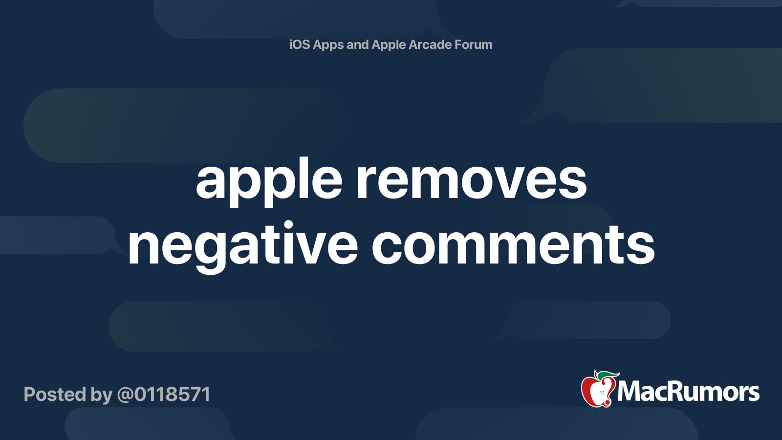 apple removes negative comments MacRumors Forums